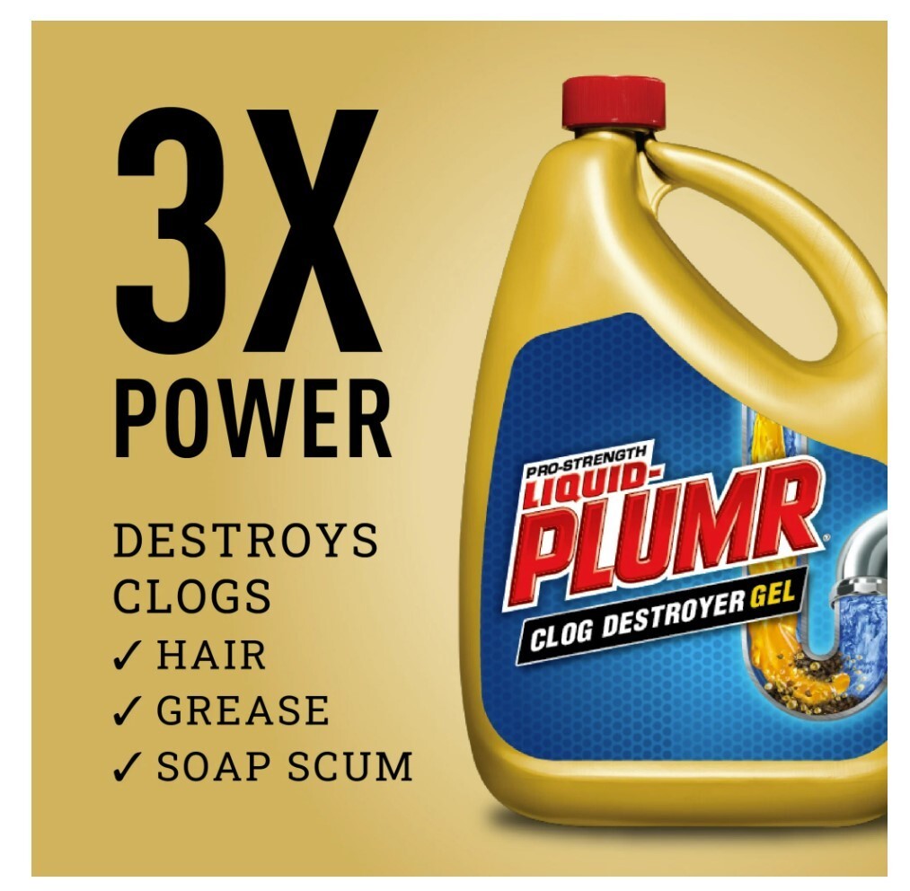 Liquid-Plumr Pro-Strength Clog Destroyer Gel with PipeGuard, 80 fl oz, 2 Pack