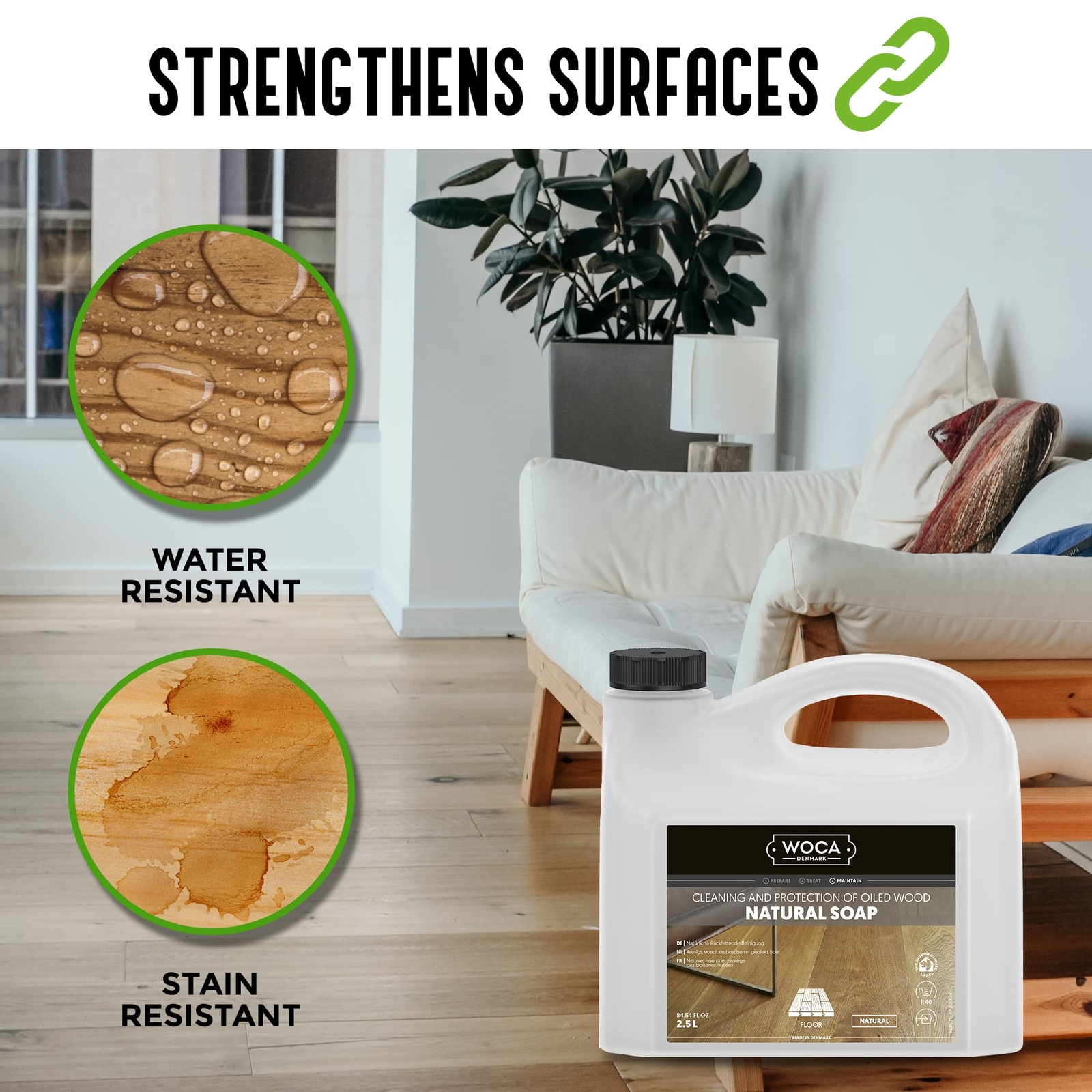 Plant Based Wood Floor Cleaner 33.82 Fl Oz Nourishes Oiled Wood Surfaces