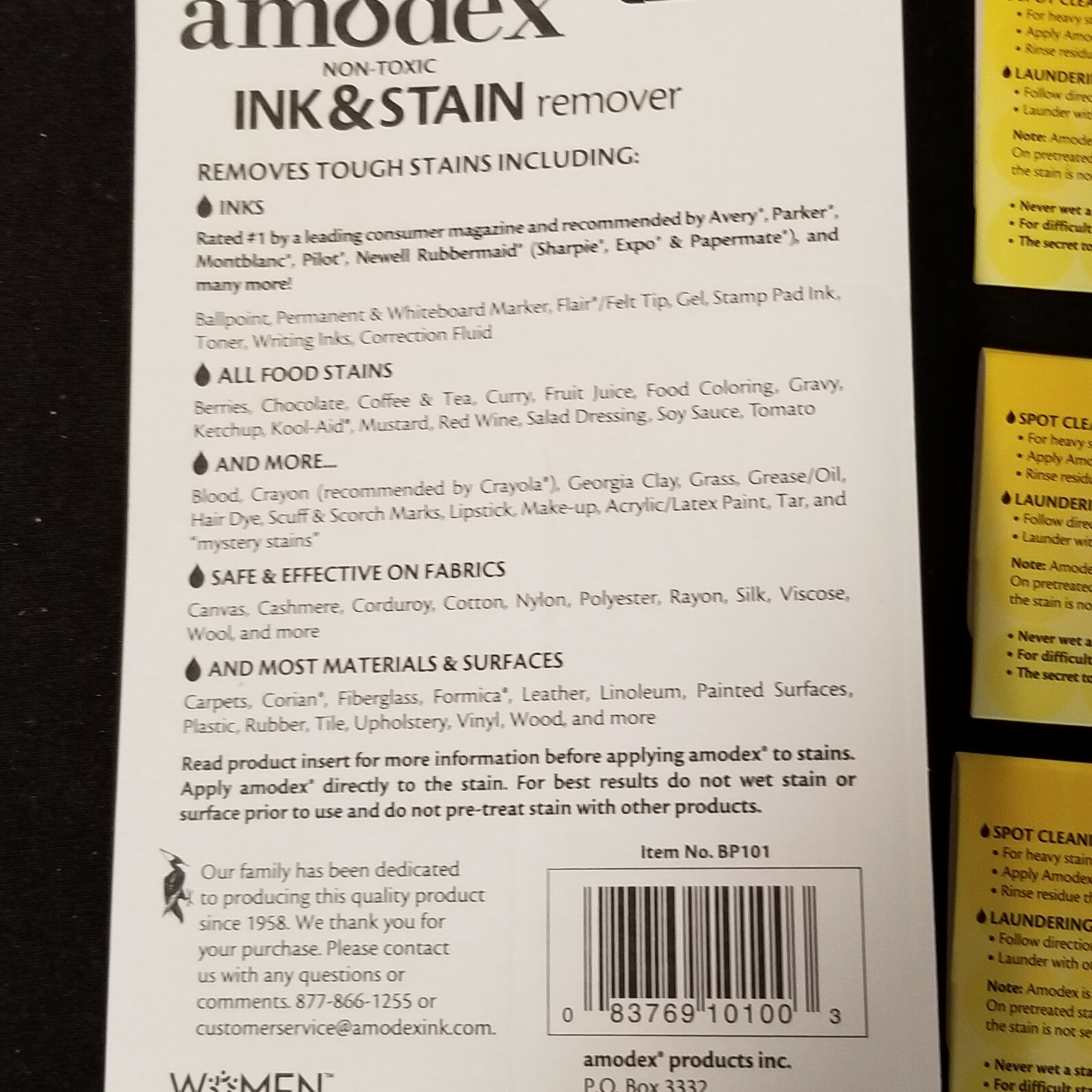 Amodex – Non-Toxic – Ink & Stain Remover & Stain Wipe Set – Brand New