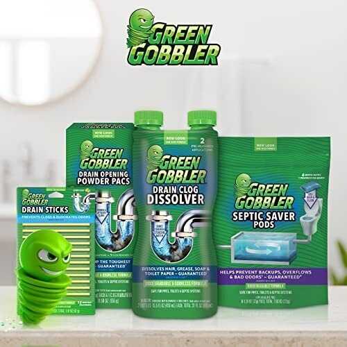 Green Gobbler Septic Tank Treatment Packets | 6 Month Septic Tank Supply |