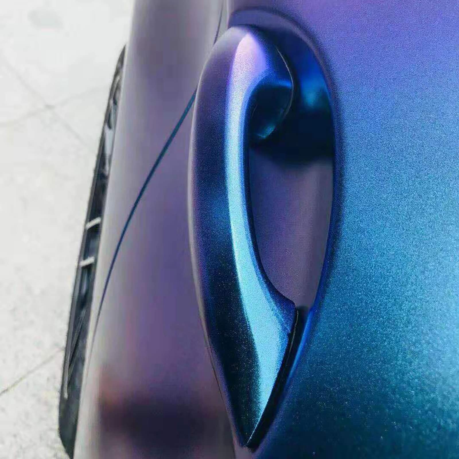 Chameleon Car Wrap 12″x60″ Purple to Blue Matte Metallic Vehicle Film 1x5ft S…