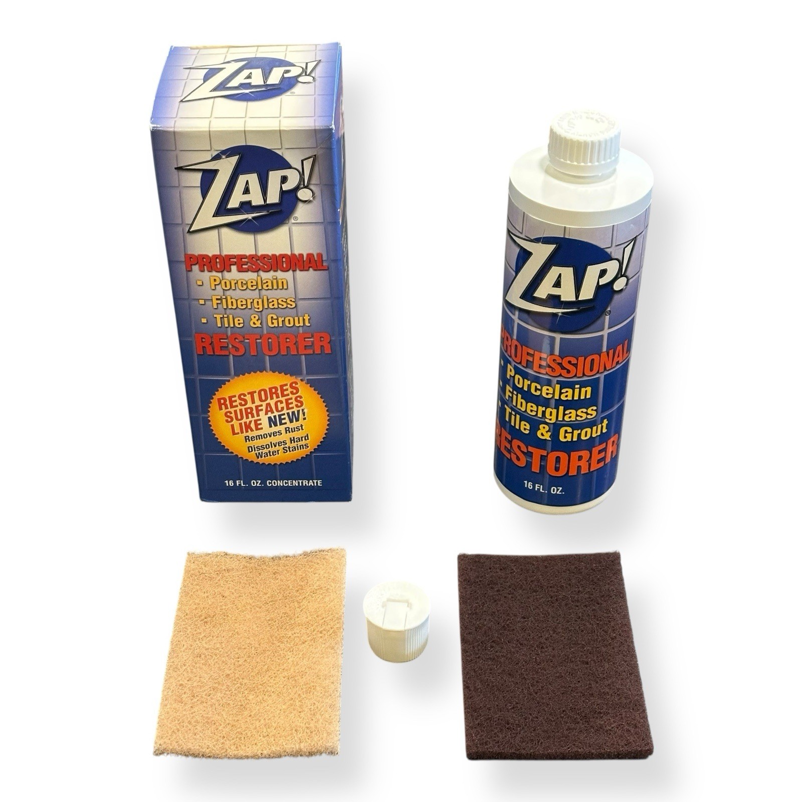 ZAP! ‎Professional Cleaner Porcelain Fiberglass Tile Restorer 16 oz. Concentrate