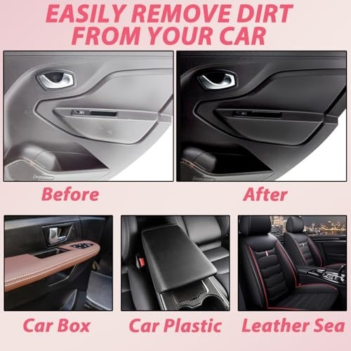 2Pcs Car Interior Cleaner Spray – Deep Clean, Polish Rubber, Plastic, Leather