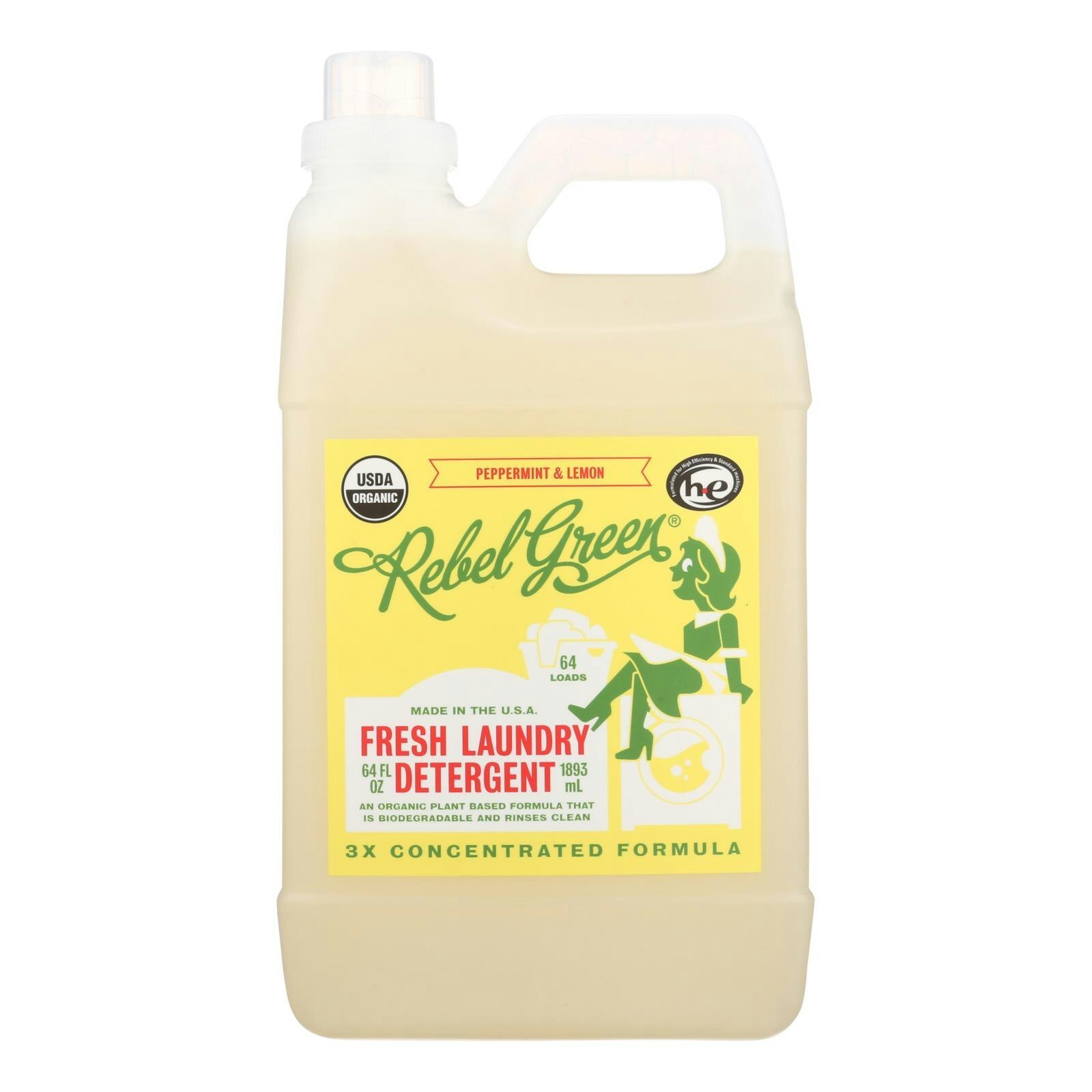 Rebel Green Laundry Detergent Organic Peppermint and Lemon