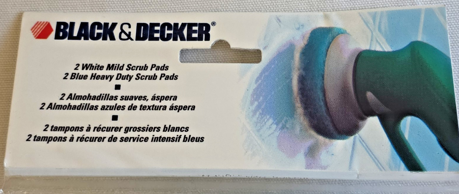 Black & Decker Scum Buster Refill Scrub Pads SBP4 (2 White & 2 Blue Pads) NEW!