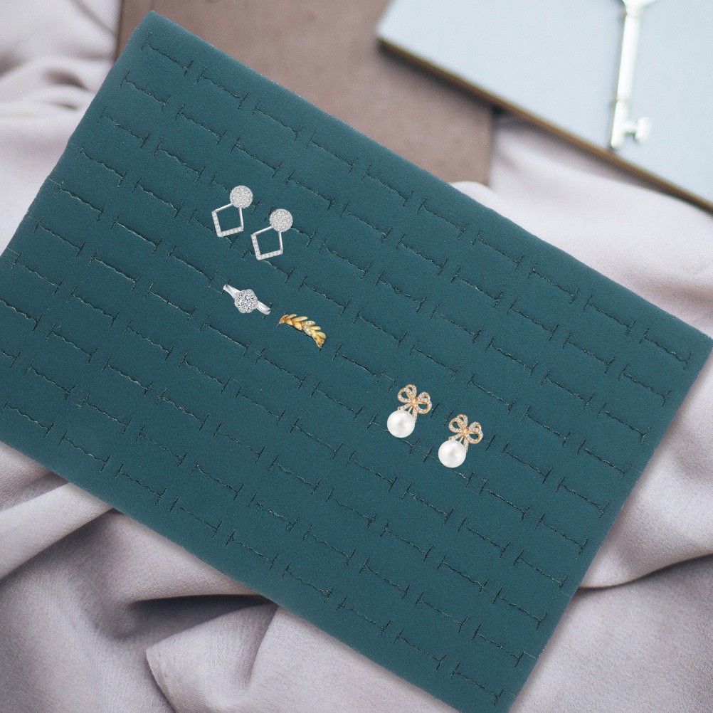 2Pcs Sponge Rings Holder Insert for Jewelry Box Dark Green Flexible Easy Cut DIY