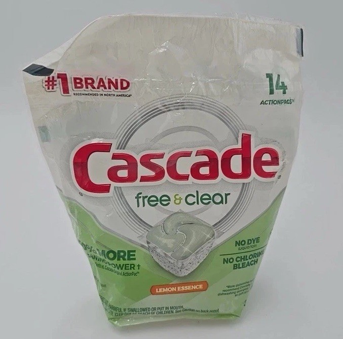 Cascade Free And Clear Dishwasher Pods, With Dawn – Actionpacs – 14 Tabs