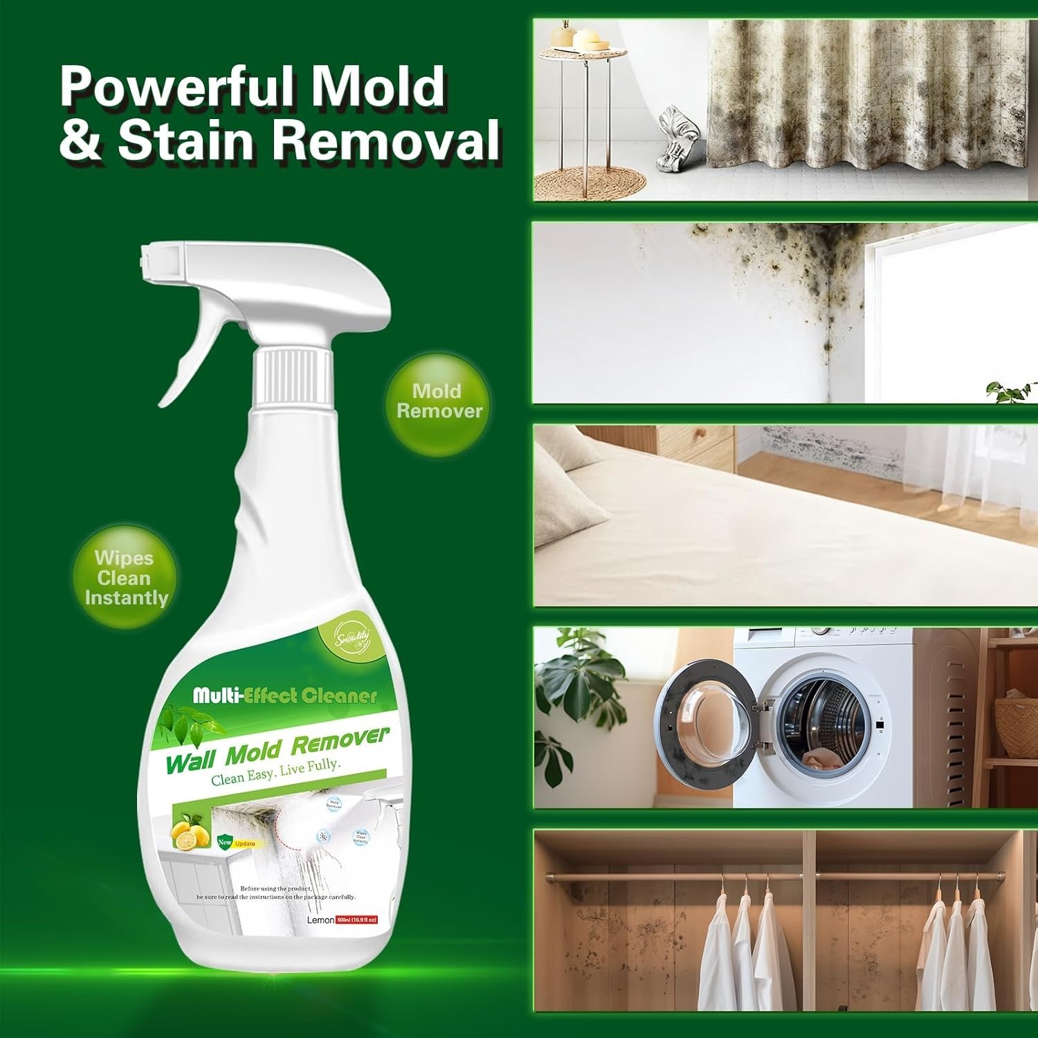Versatile 500 ml Black Stain Remover Spray – Effortlessly Remove Set-In Stains