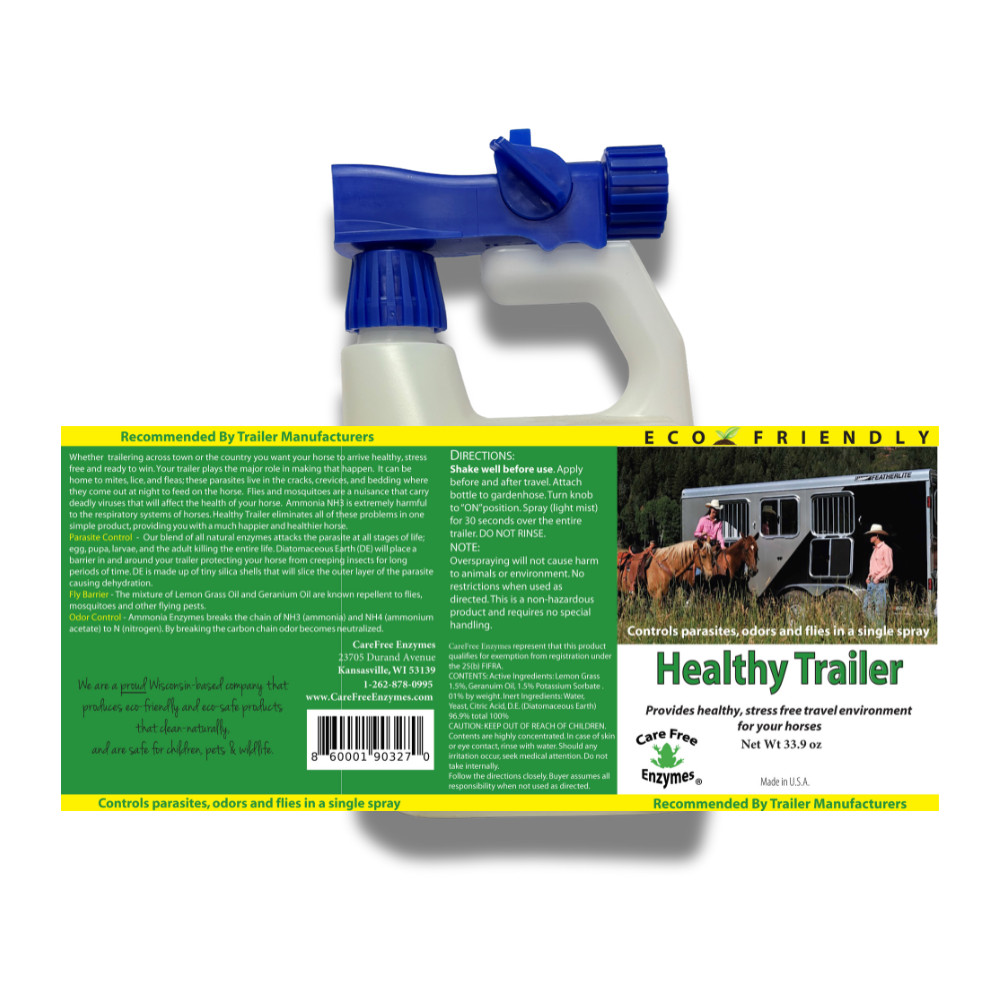 Horse & Livestock Trailer Cleaner & Deodorizer | Healthy Trailer | 32 oz & 33.9