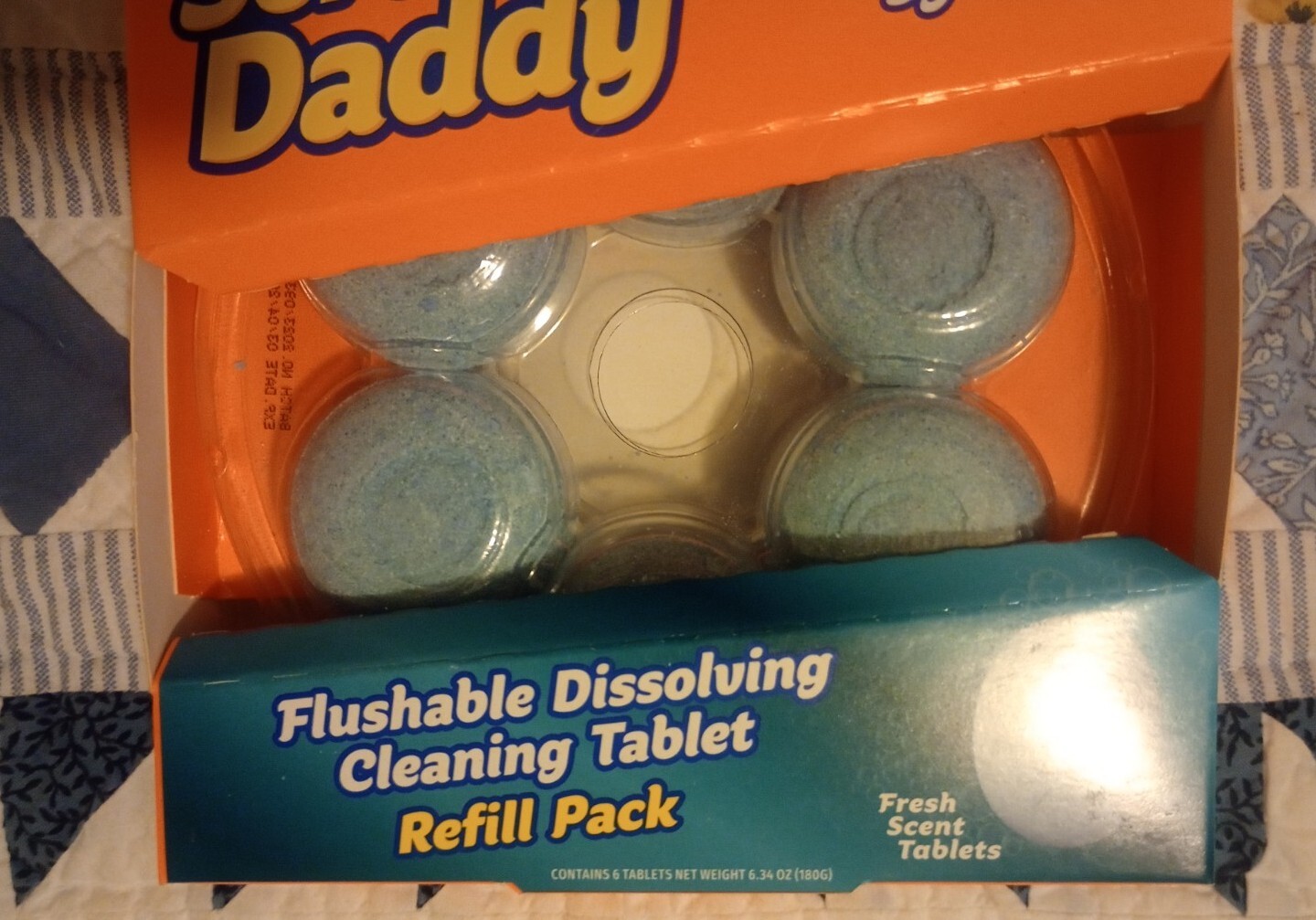 Flushable Dissolving Cleaning Tablet Refill 6 Pack For Toilet Wand