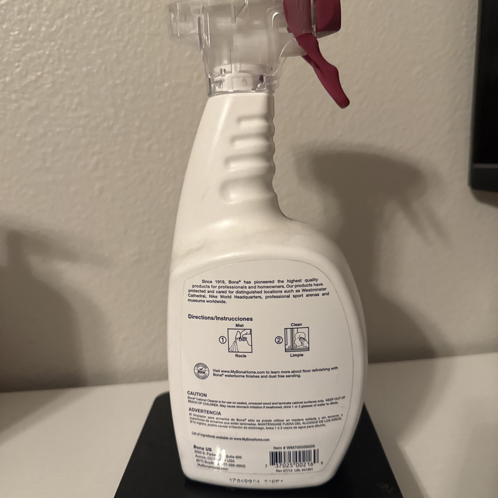 Bona Wood Cabinet Cleaner JUMBO 36 oz Trigger Spray NEW