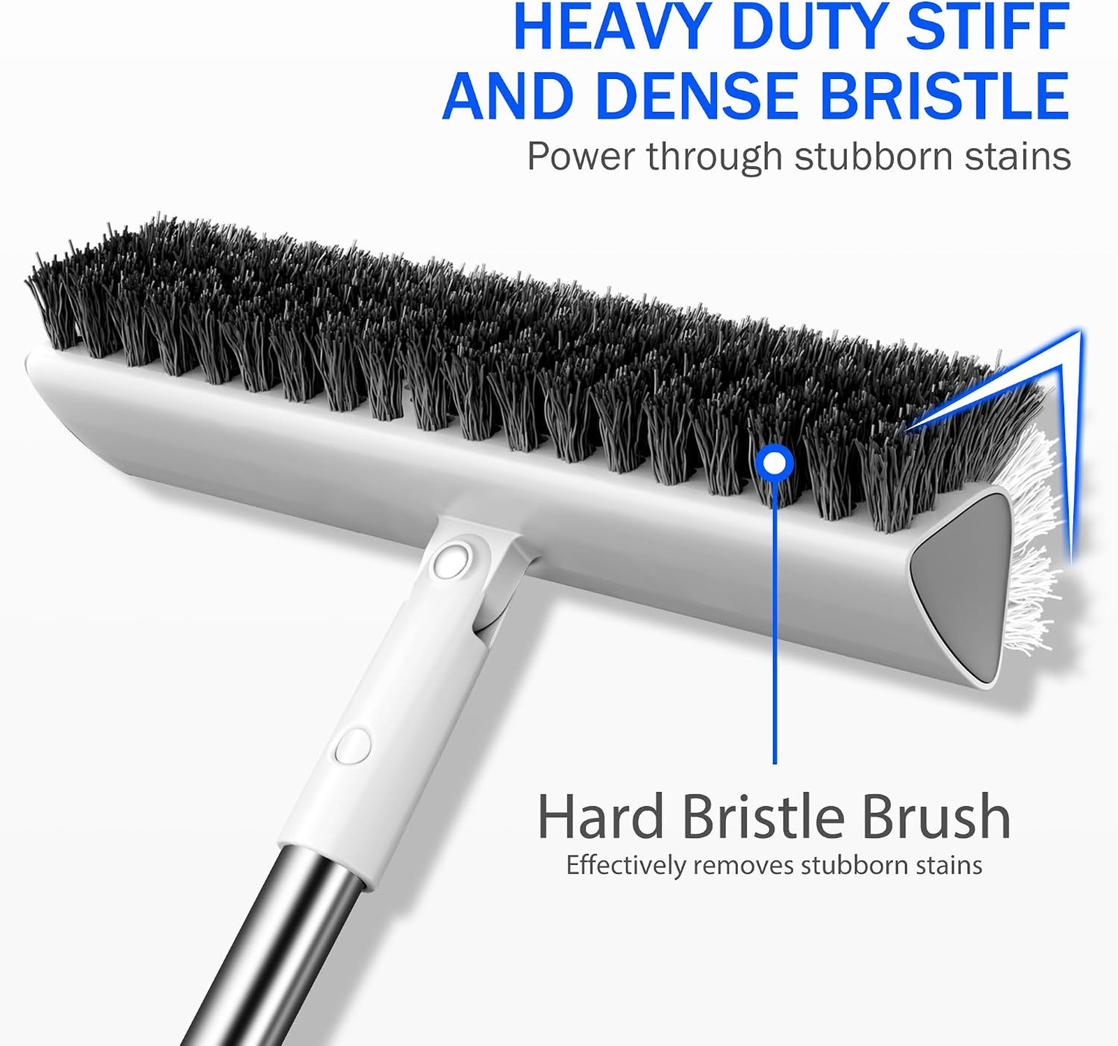 Grout Brush with Long Handle 180° Swivel Floor Scrub Brush V-Shaped Grout Line