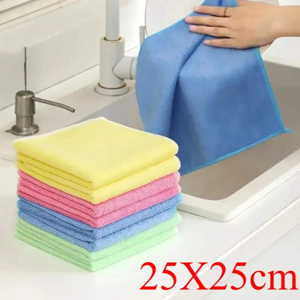 5/10/20PCS Microfiber Kitchen Towels Absorbent Cleaning Cloth Soft Reusable Rags