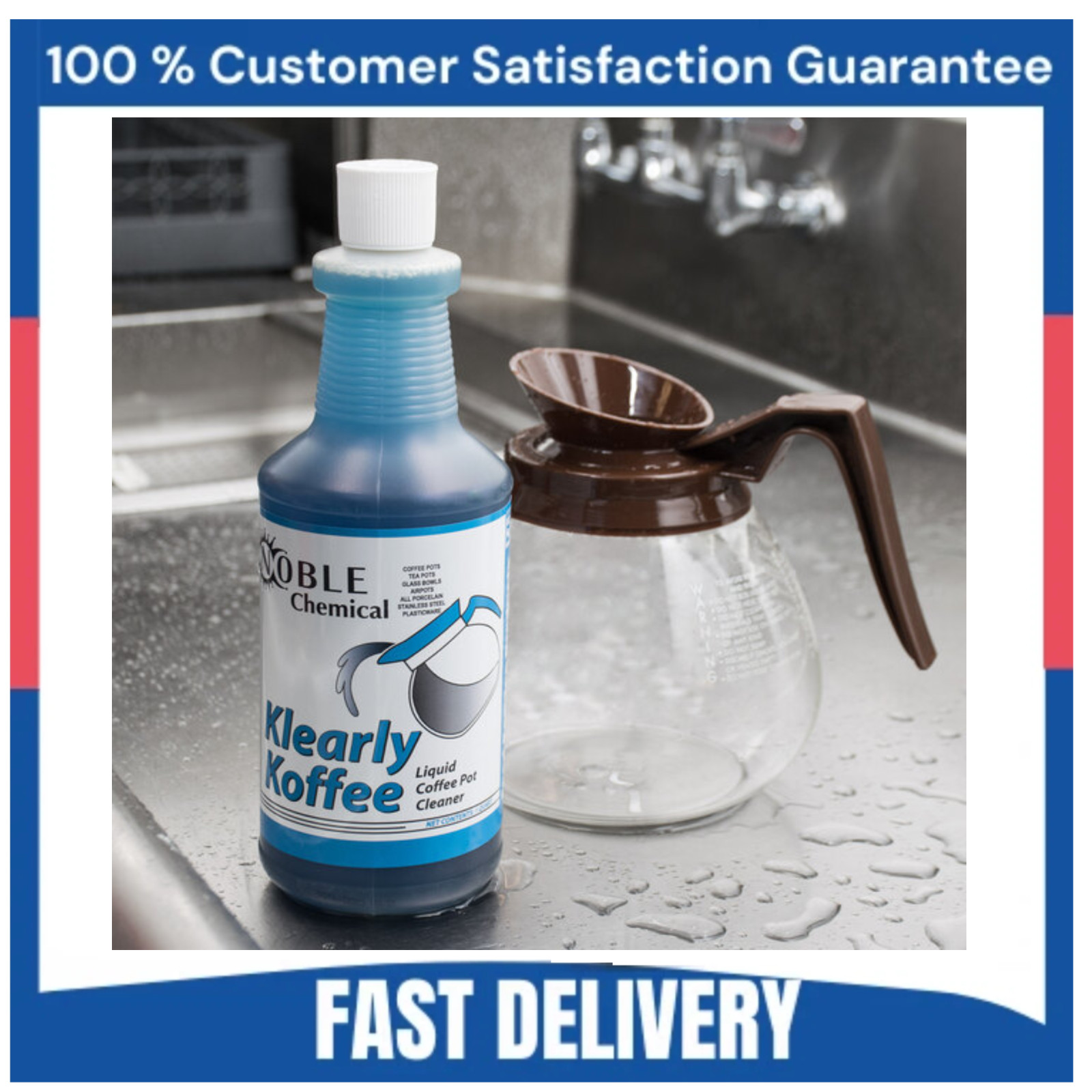 Noble Klearly Koffee 1 Qt. / 32 oz. Concentrated Liquid Coffee Pot Cleaner Bottl