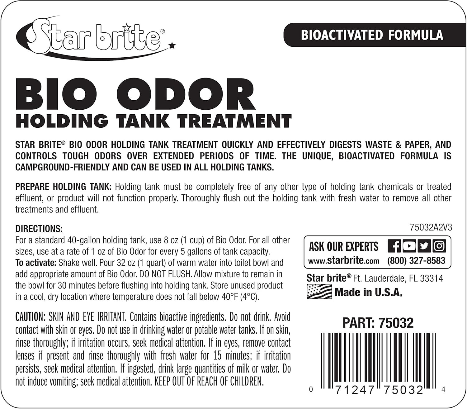 Bio Odor Holding Tank Treatment – 32 OZ (075032)
