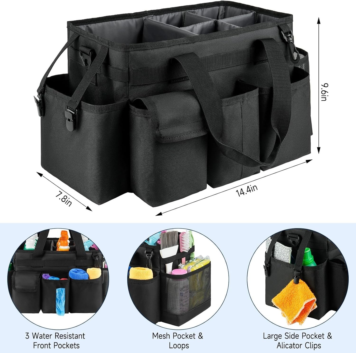 Cleaning Caddy,Cleaning Bag for Housekeepers,Cleaning Supplies Organizer with…