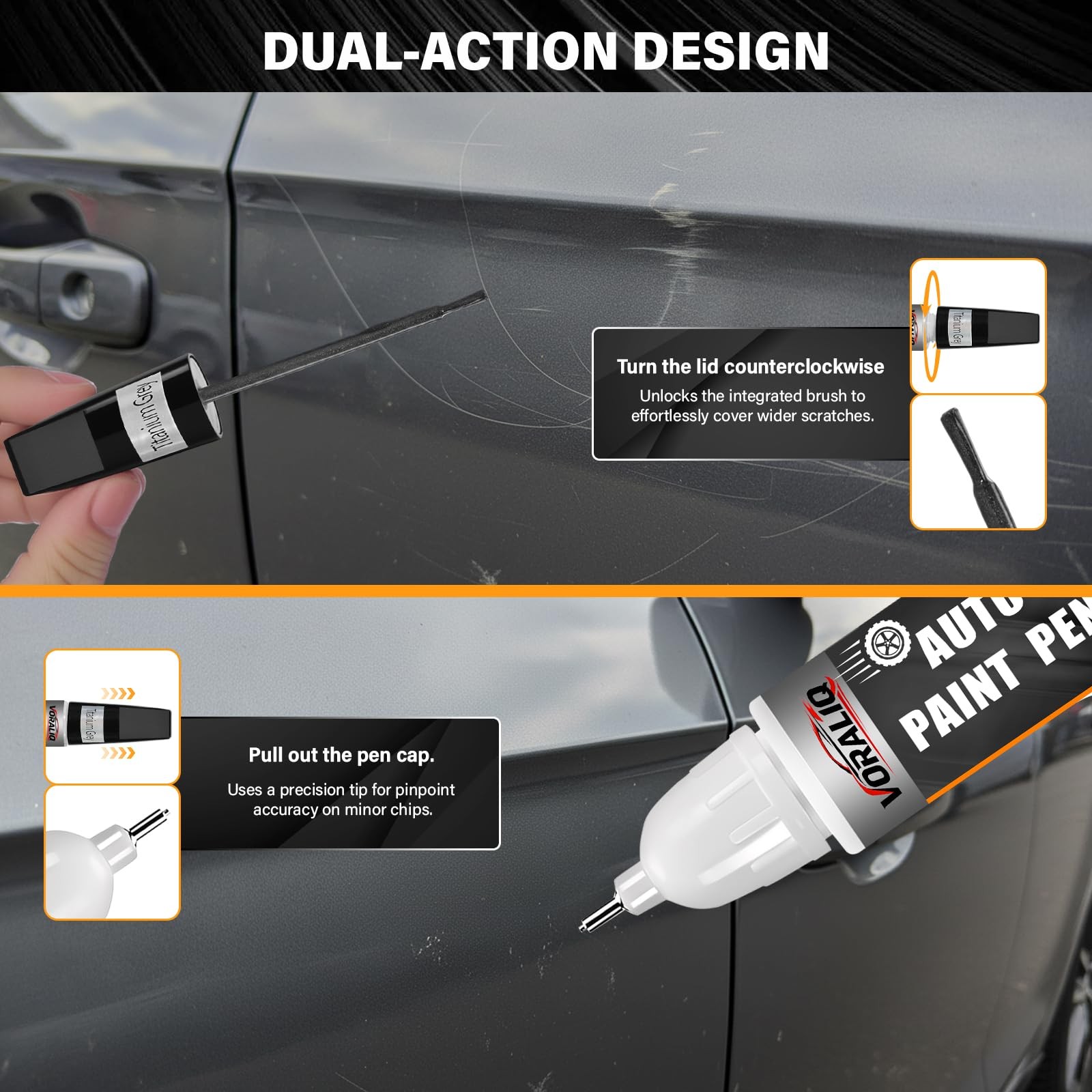 Touch Up Paint for Cars, 3-Pack – Grey Car Scratch Repair Pen, Color Accurate…