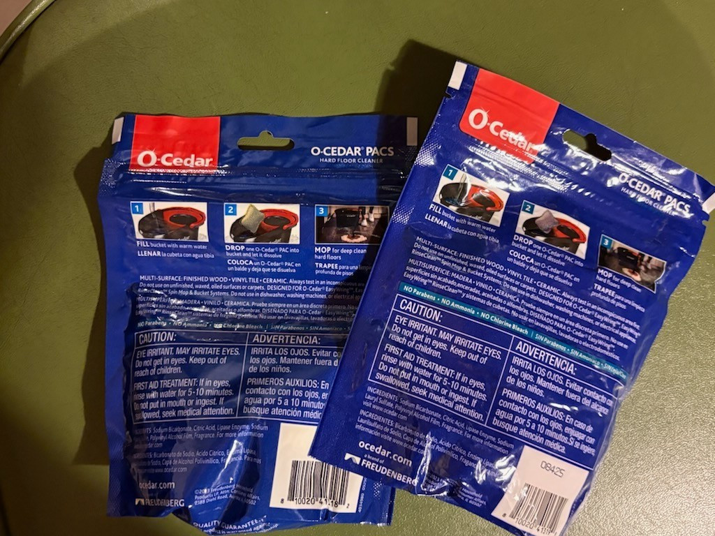 O-Cedar PACS Hard Floor Cleaner, Lavender Scent 10 Count = 20 total New