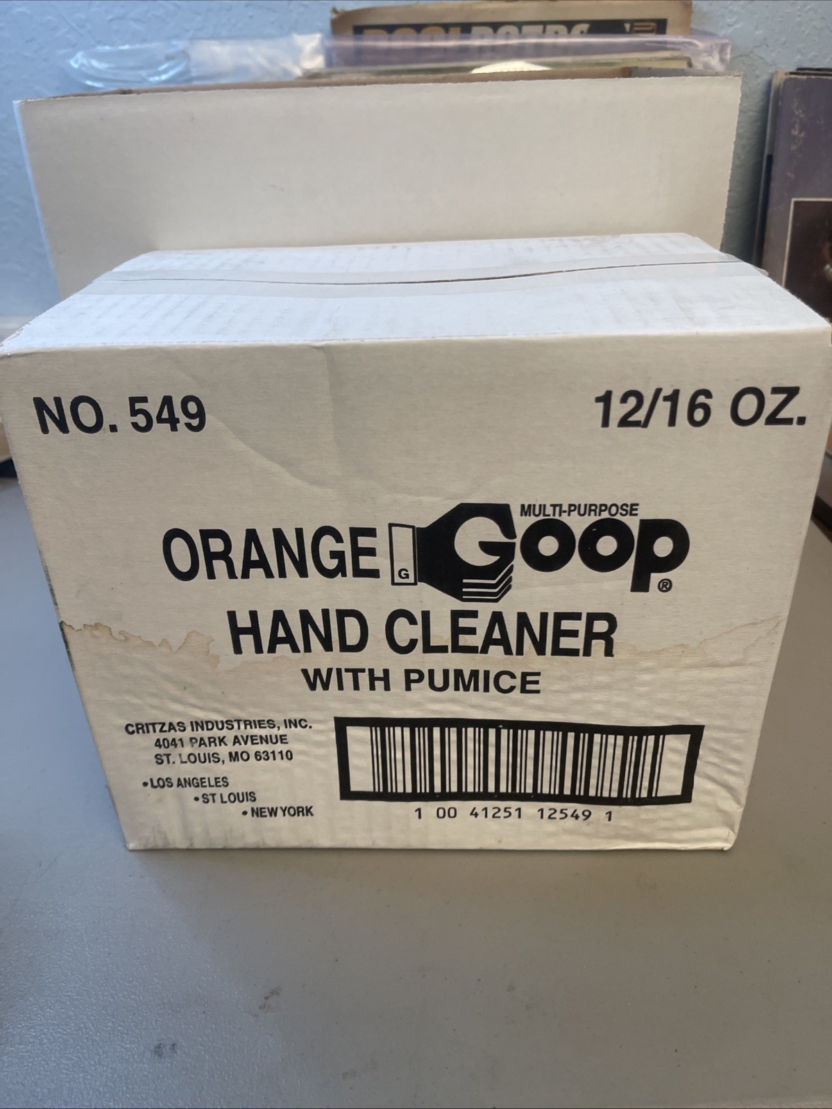 Orange Goop 549 Waterles Hand Cleaner w/Natural Citrus & Pumice 16oz. Case of 12