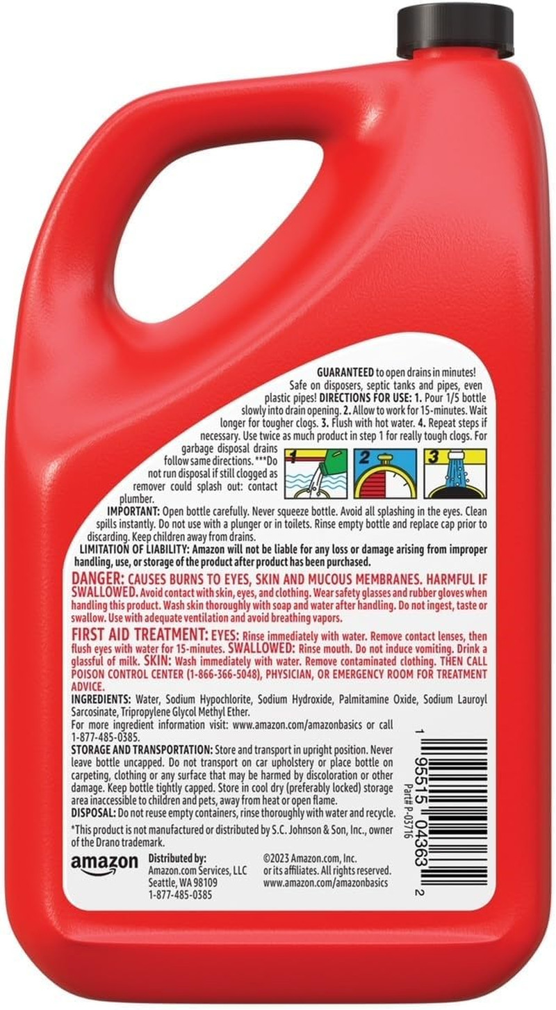 Max Strength Drain Cleaner Gel Hair Clog Remover 80 Fl Oz[1][2][3]