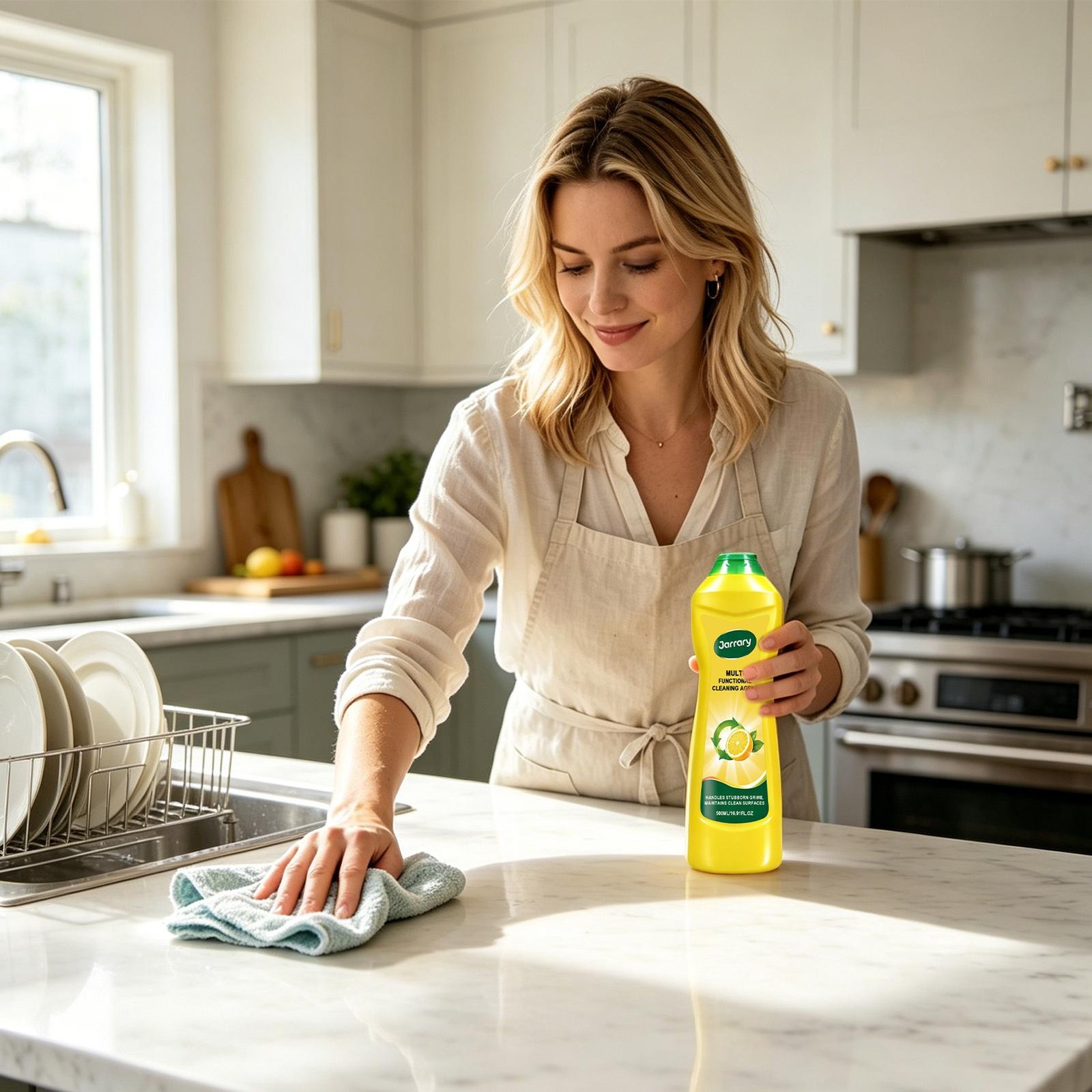 Jarrary All Purpose Cleaner 500ml, Lemon Scent Powerful Household Cleaning Tool