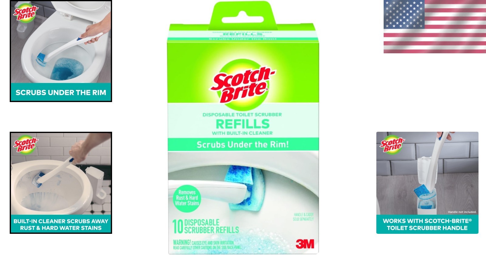 10-Pack Scotch-Brite Bleach-Free Toilet Scrubber Refills for Effortless Cleaning