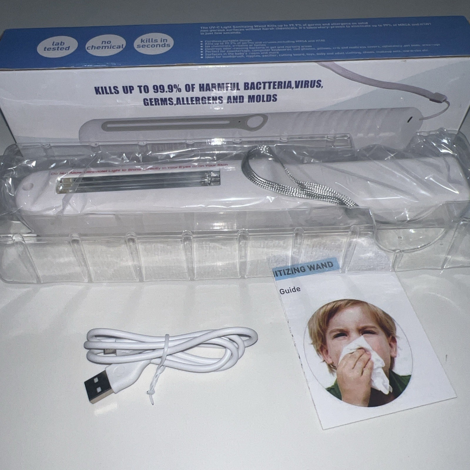 Sanitizing Wand Clean Up To 99.9cteria, Virus Germ,allergen And Molds
