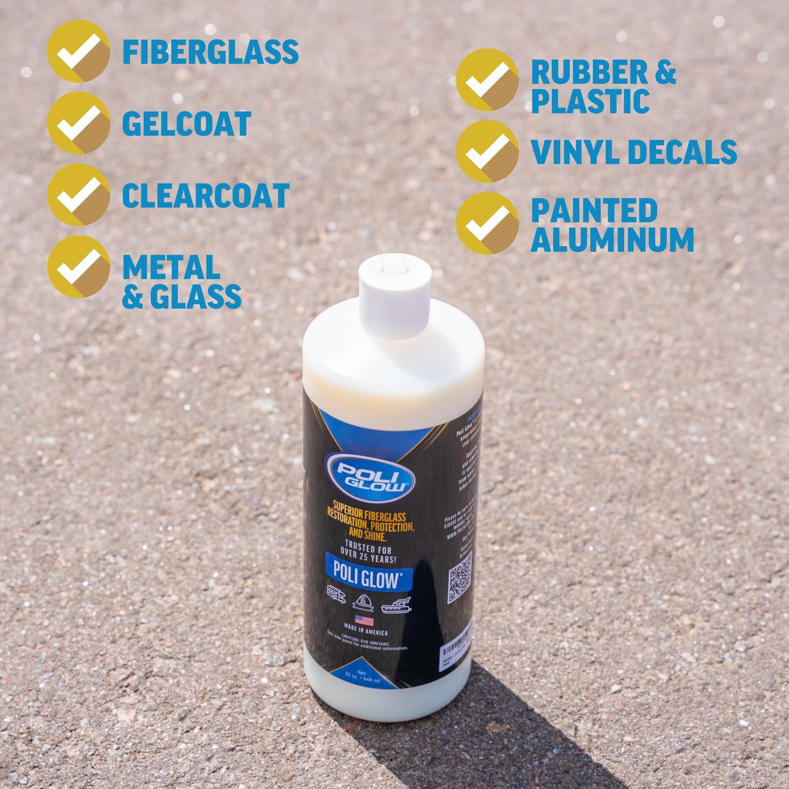 Poli Glow 32 oz Fiberglass Restorer for Boats RVs and More