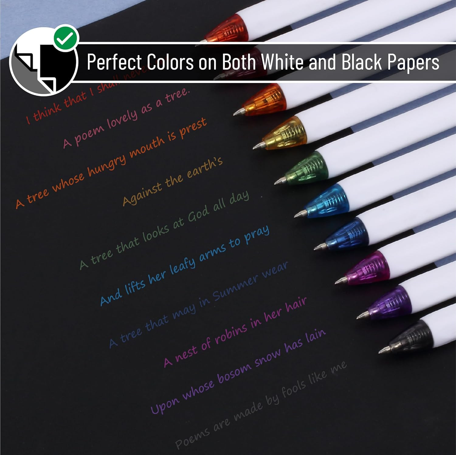 – Cute Ballpoint Pens Assorted Color Ink, 0.7Mm, 10 Colorful Ink Ballpoint Pens