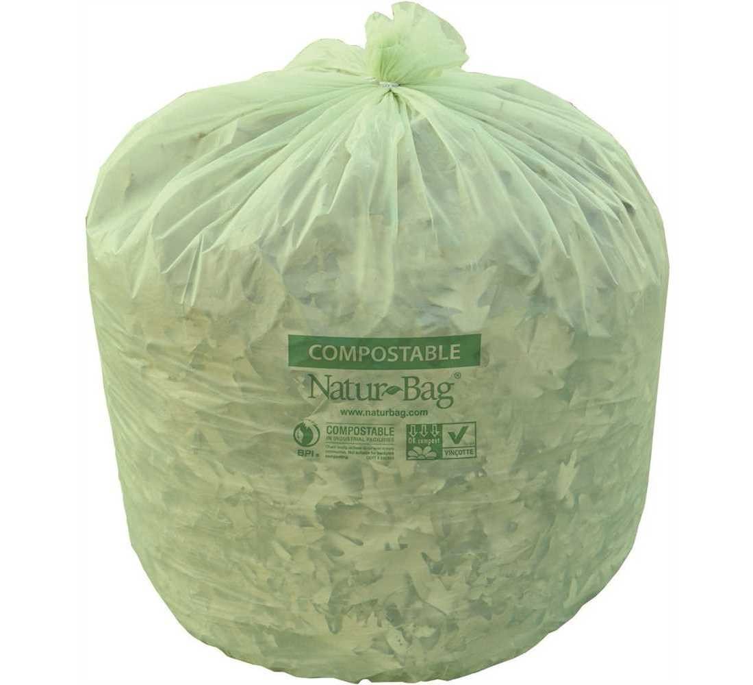 33 Gal. 33 in. x 40 in. 0.8 mil Green Compostable Trash Bags Slim Liner – pack o