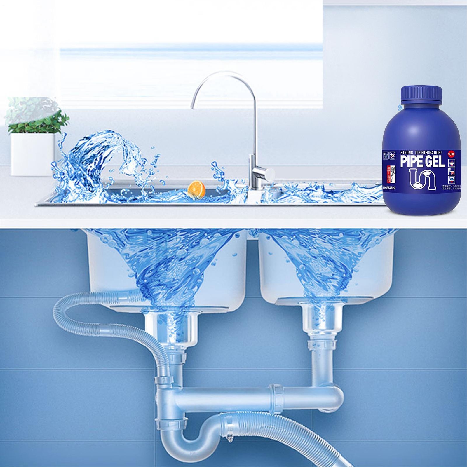 `300ml Powerful Pipe Dredging Agent Wild Tornado Sink & Drain Cleaner Agent`