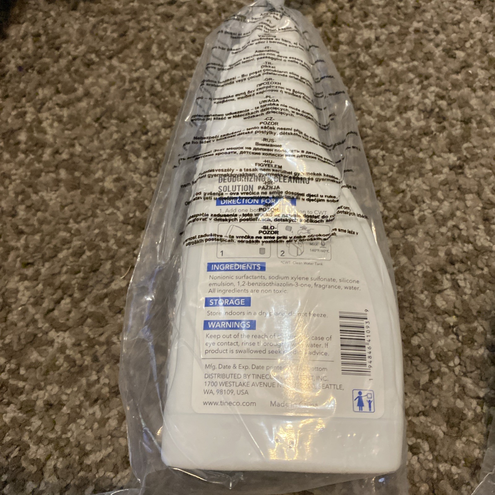 TINECO DEODORIZING & CLEANING SOLUTION REFILLS LOT OF 2, 16.2 fl oz EACH New