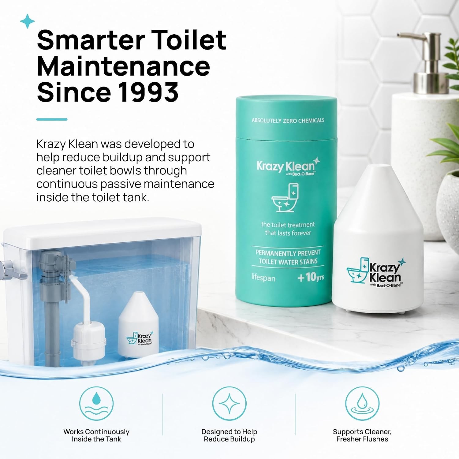 Automatic Toilet Tank Cleaner – Continuous Flush Cleaning System – Helps Redu…