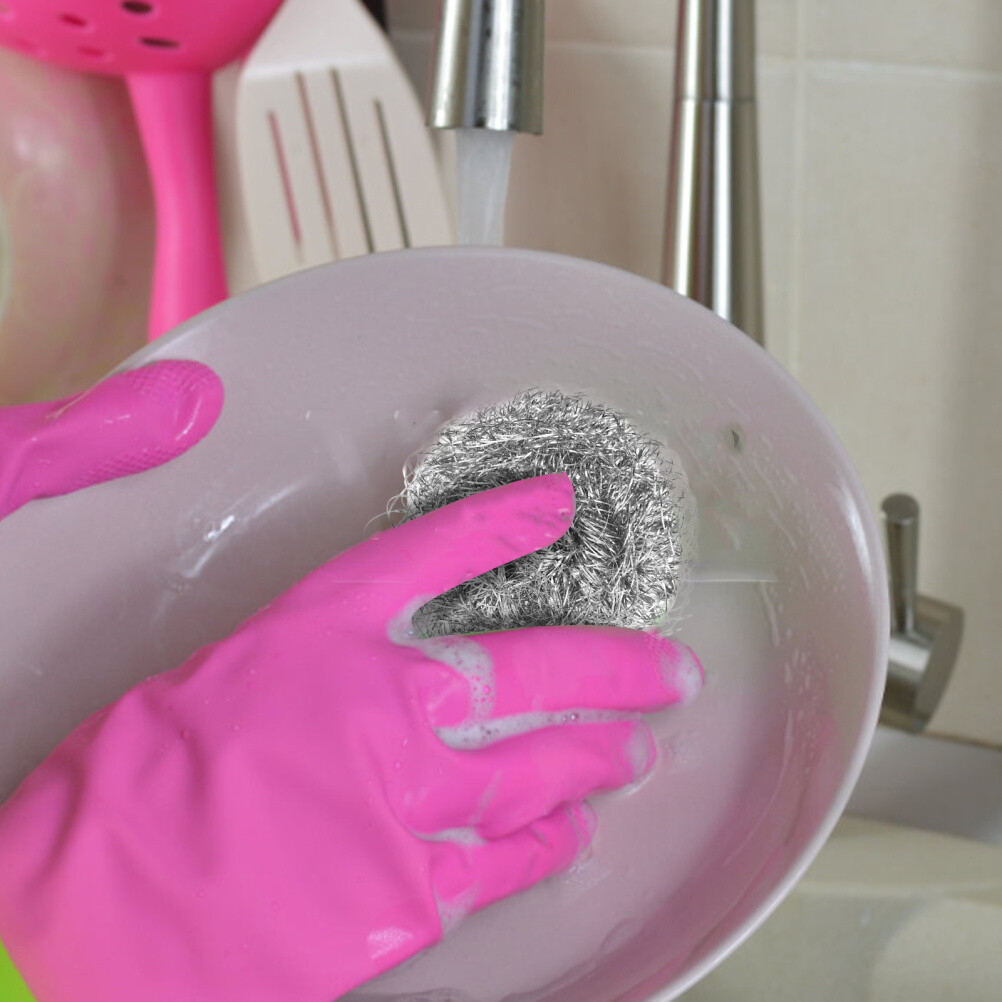Stainless Steel Dish Bowl Cleaning Spiral Scourers Practical Kitchen Cleaner