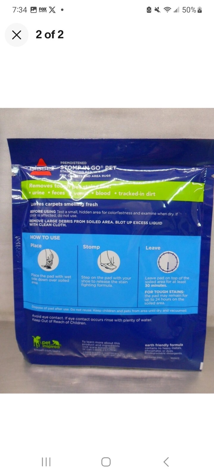 Bissell Stomp ‘n Go Pet Stain Lifting Pads 5 Pack Discontinued Stock Up