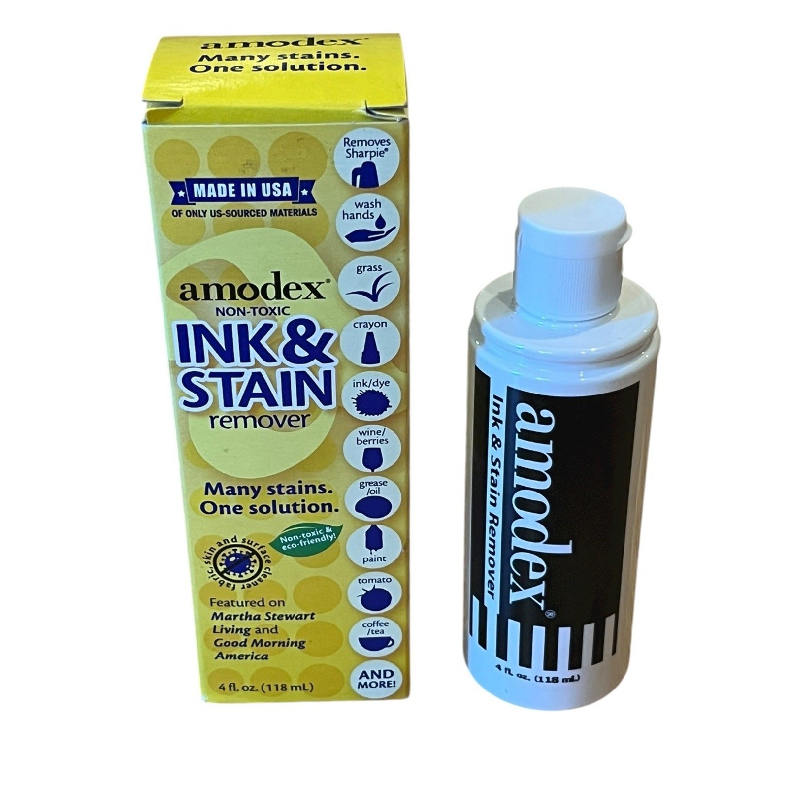 NON-TOXIC Amodex Ink and Stain Remover Cleans Marker Ink Crayon Pen Makeup USA