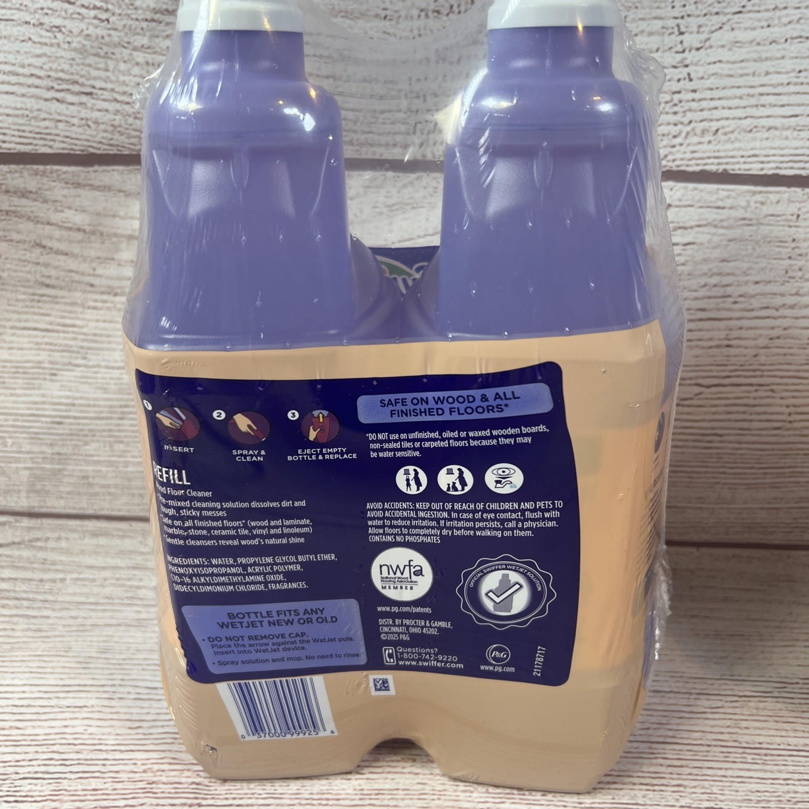 Swiffer Wetjet Wood Floor Cleaner Solution Refill, 42.2 Oz – 4 Pack Bundle!