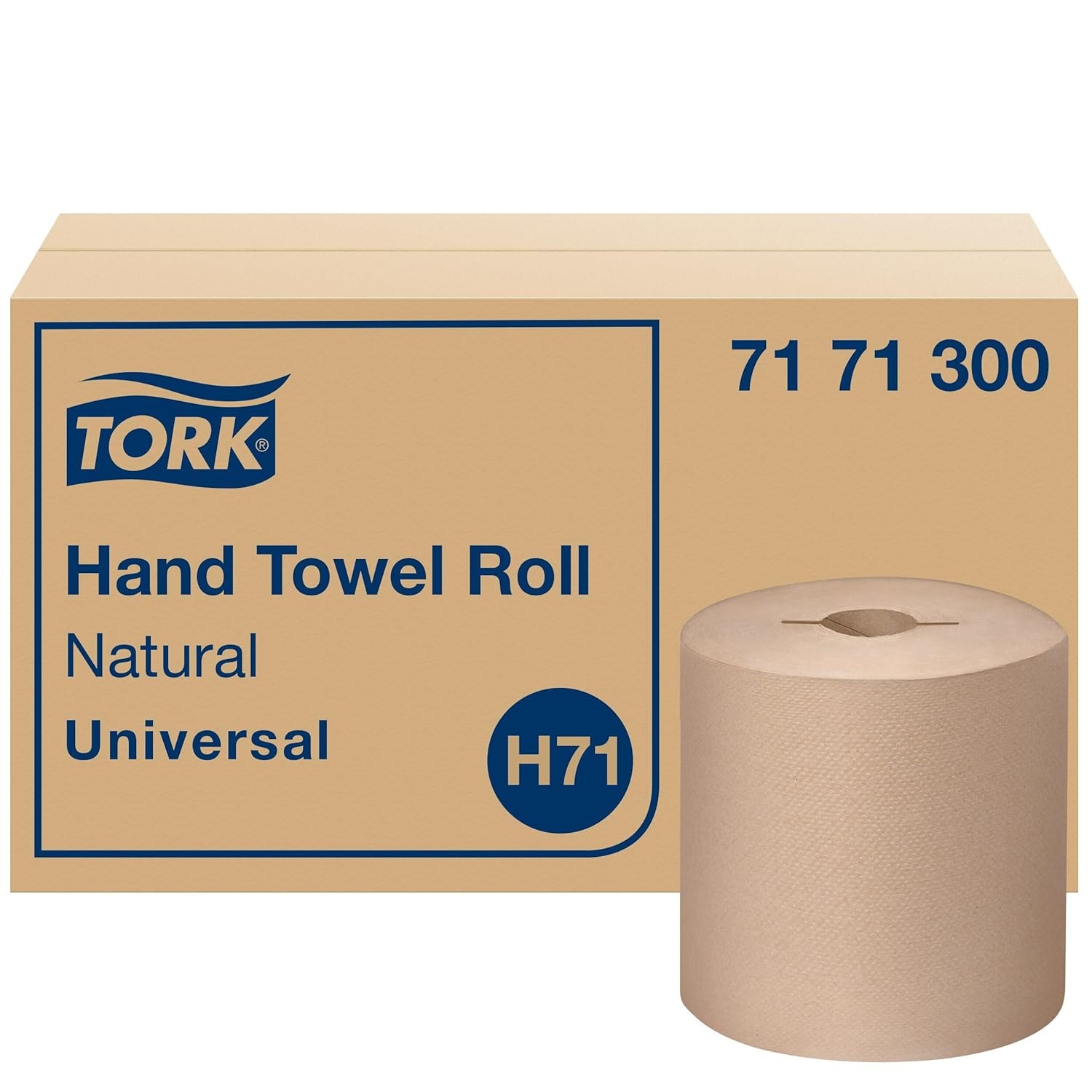 Tork Hand Towel Roll, Natural, Universal, H71, Large, 100% Recycled, 1-Ply, Wh