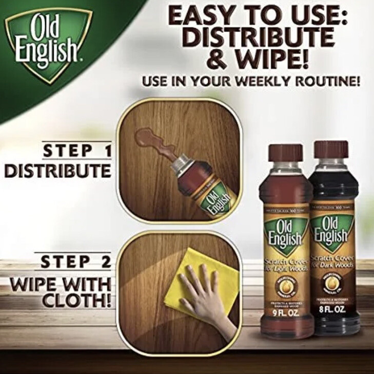 Old English 75144 Scratch Cover For Dark Woods, 8oz Bottle, Wood Polish