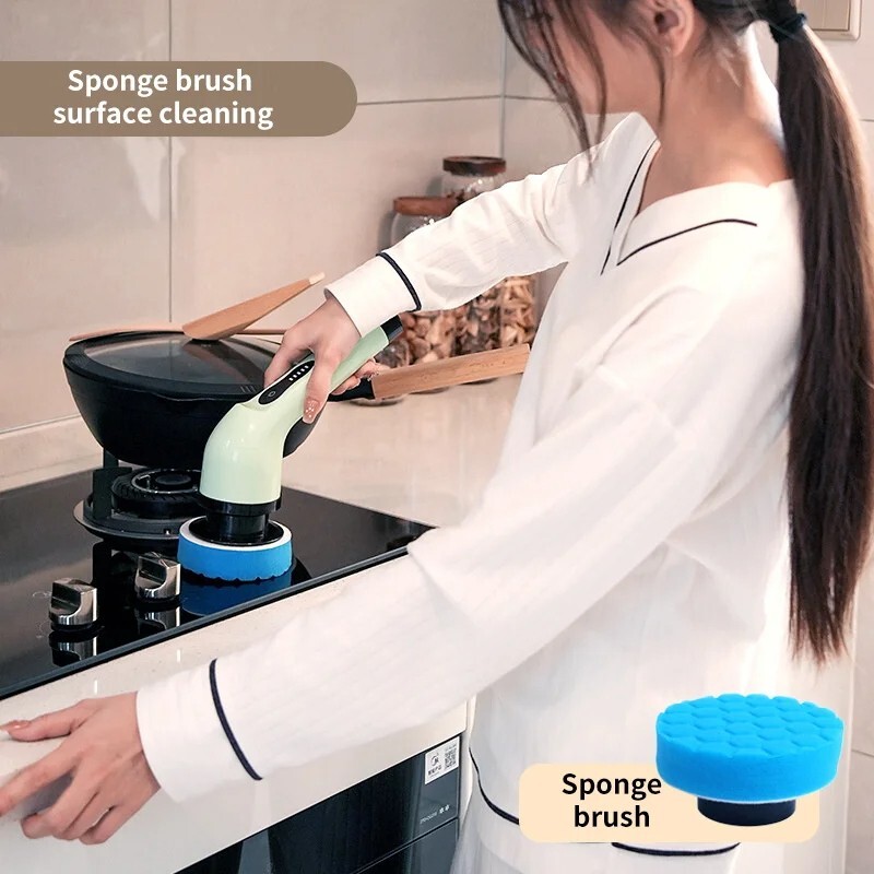 Wireless Electric Cleaning Brush USB Rechargeable Automatic Kitchen Dishwashing