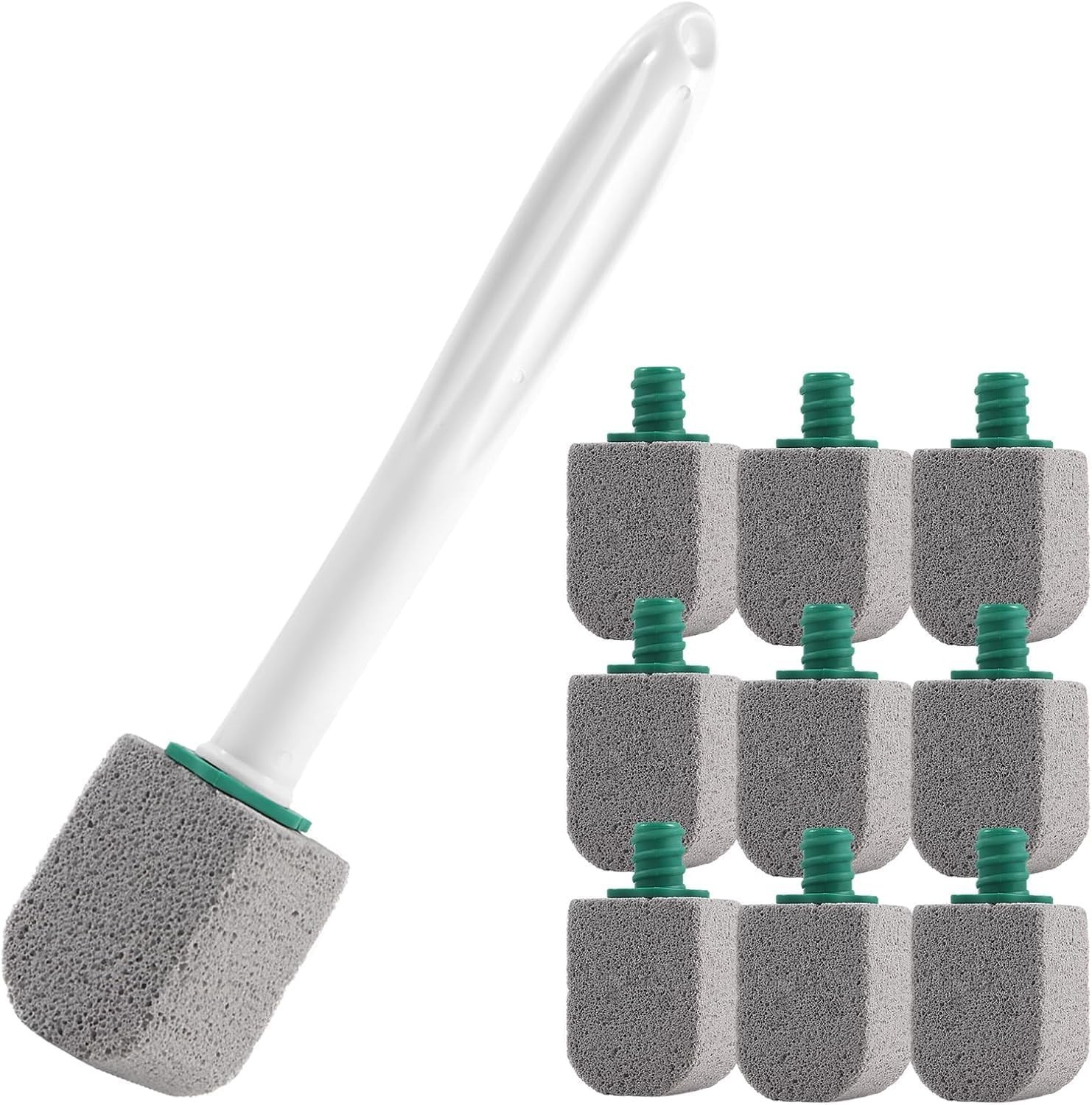Pumice Stone Toilet Cleaner Long Handle Scrubber 10 Stones Rust Stain Grease