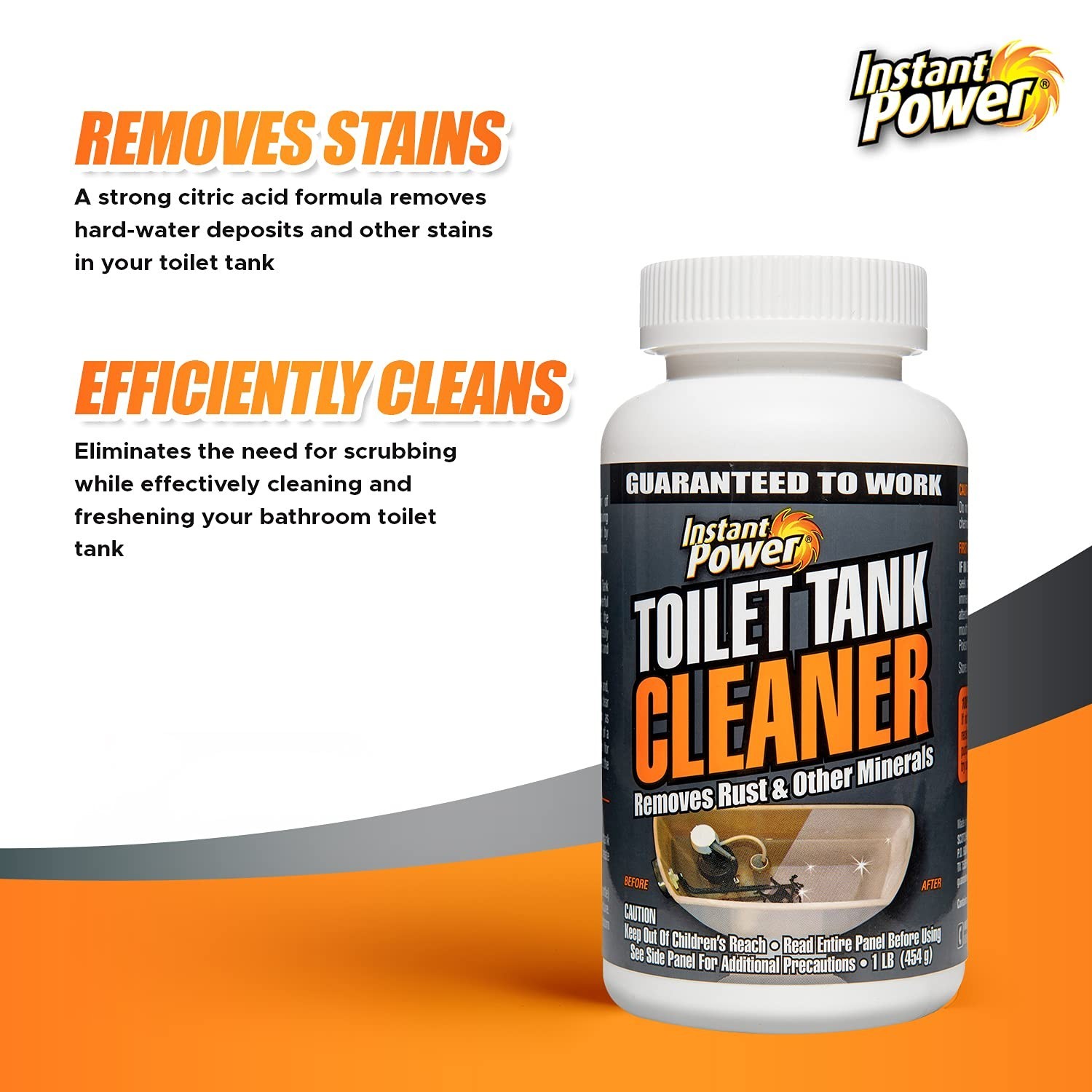 Instant Power Toilet Tank Cleaner Bathroom Toilet Cleaning Powder, Removes Rust