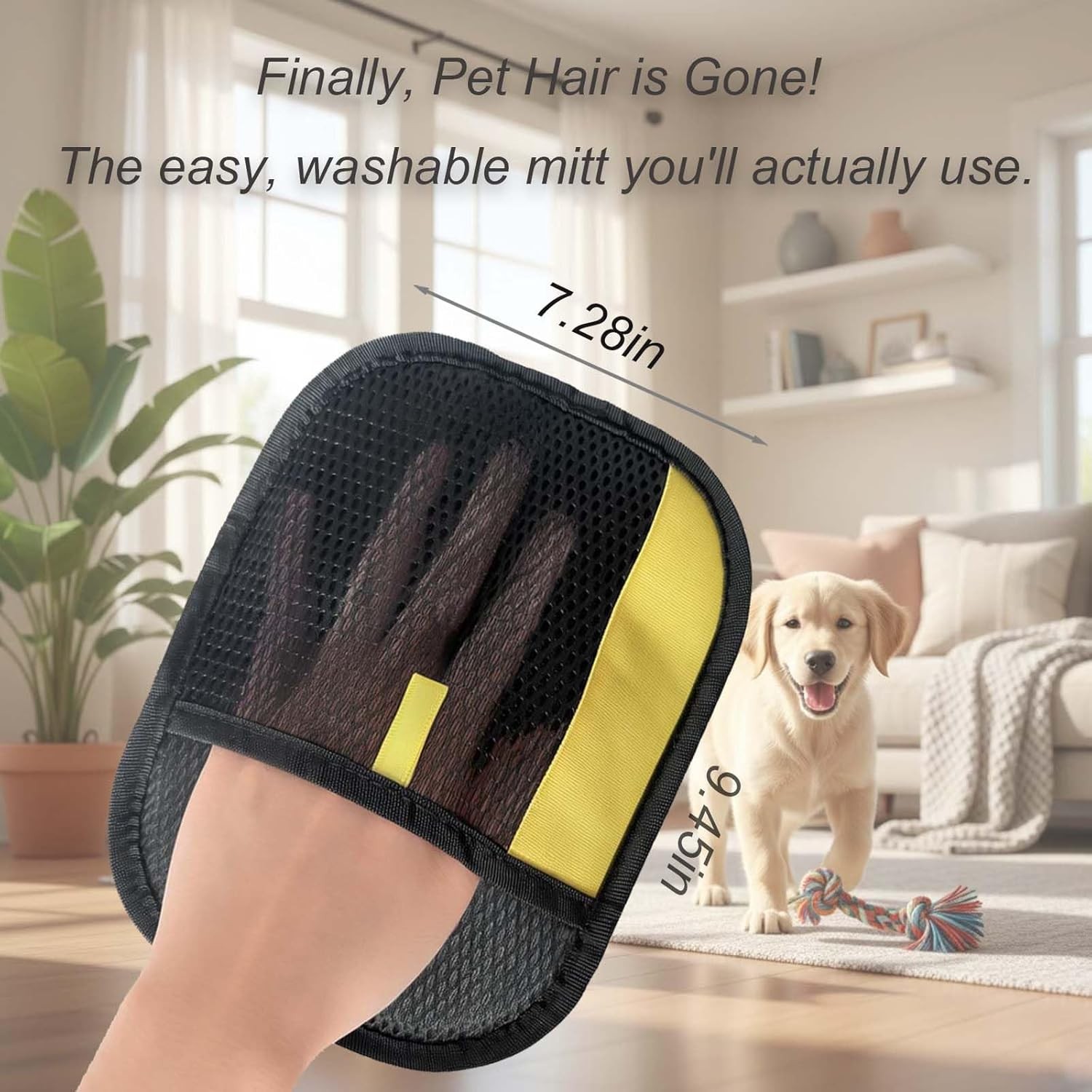 Pet Hair Removal Glove for Dogs and Cats – Upgraded Electrostatic & Reusable 1-P