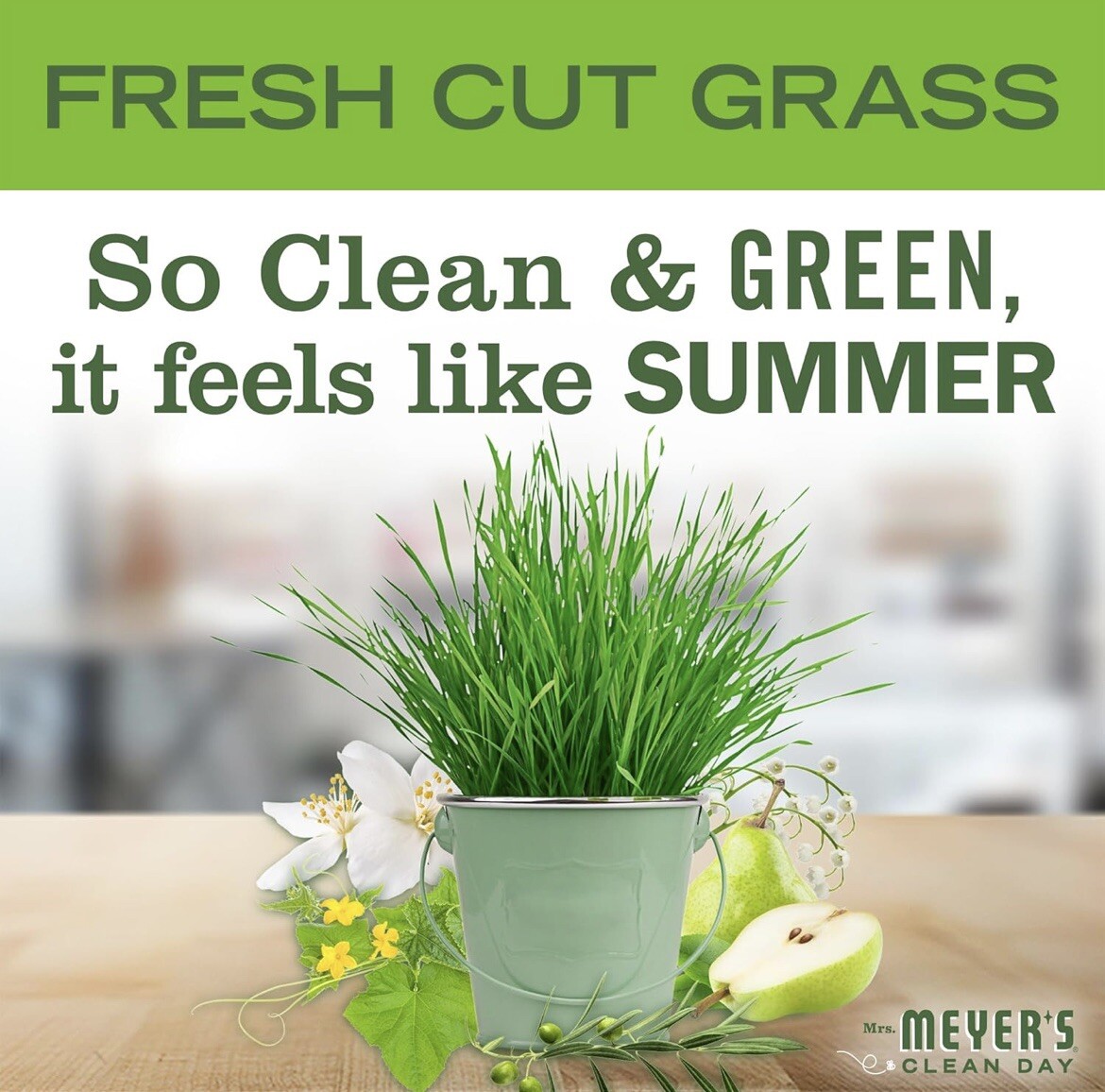 Mrs Meyer’s Clean Day Dish Soap, Fresh Cut Grass Scent, 16 Ounce Bottle, 18-Pack