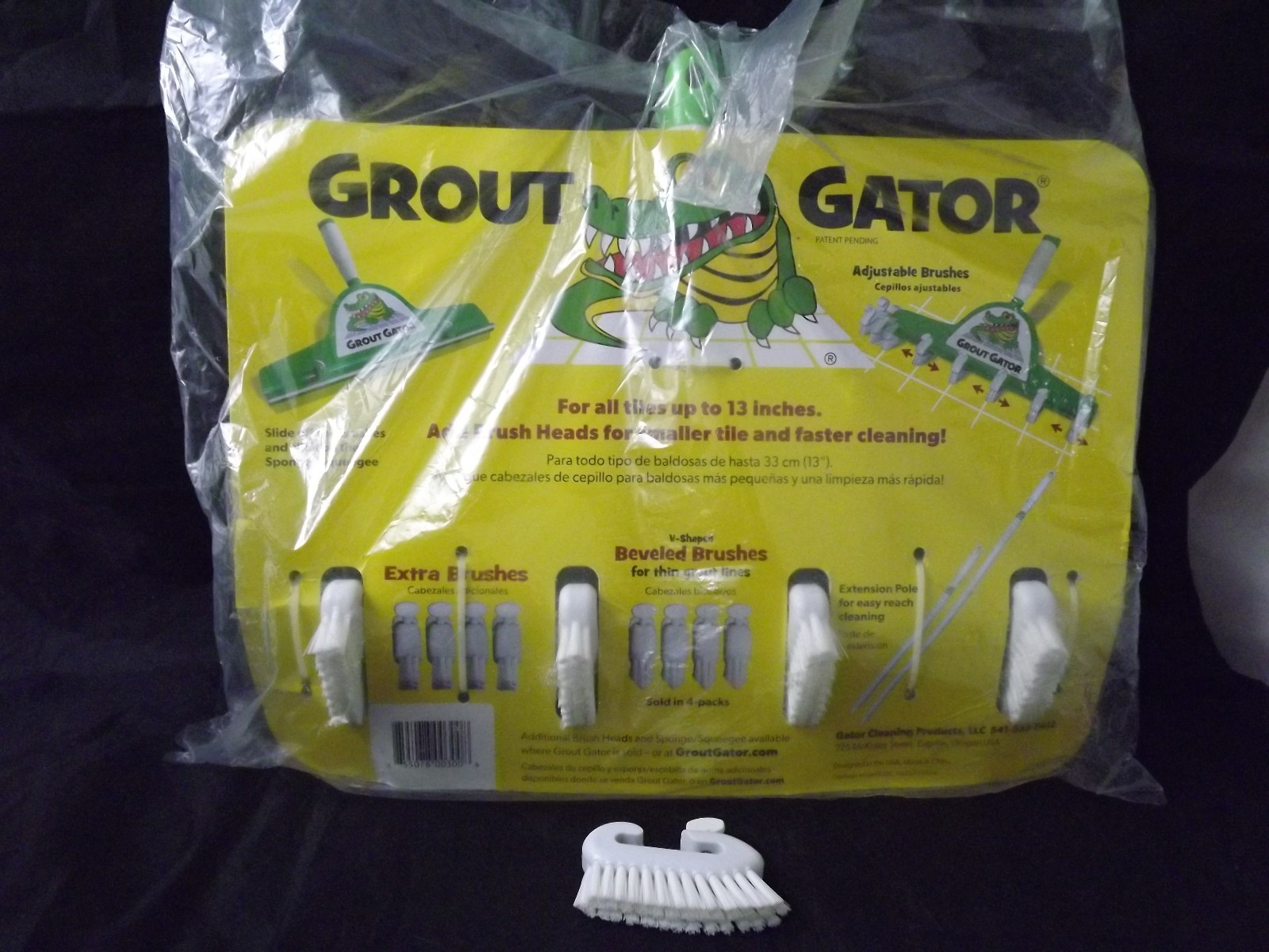 NEW Grout Gator Cleaning Brush Tub Tile Mildew PROFESSIONAL PLUS Extra Head