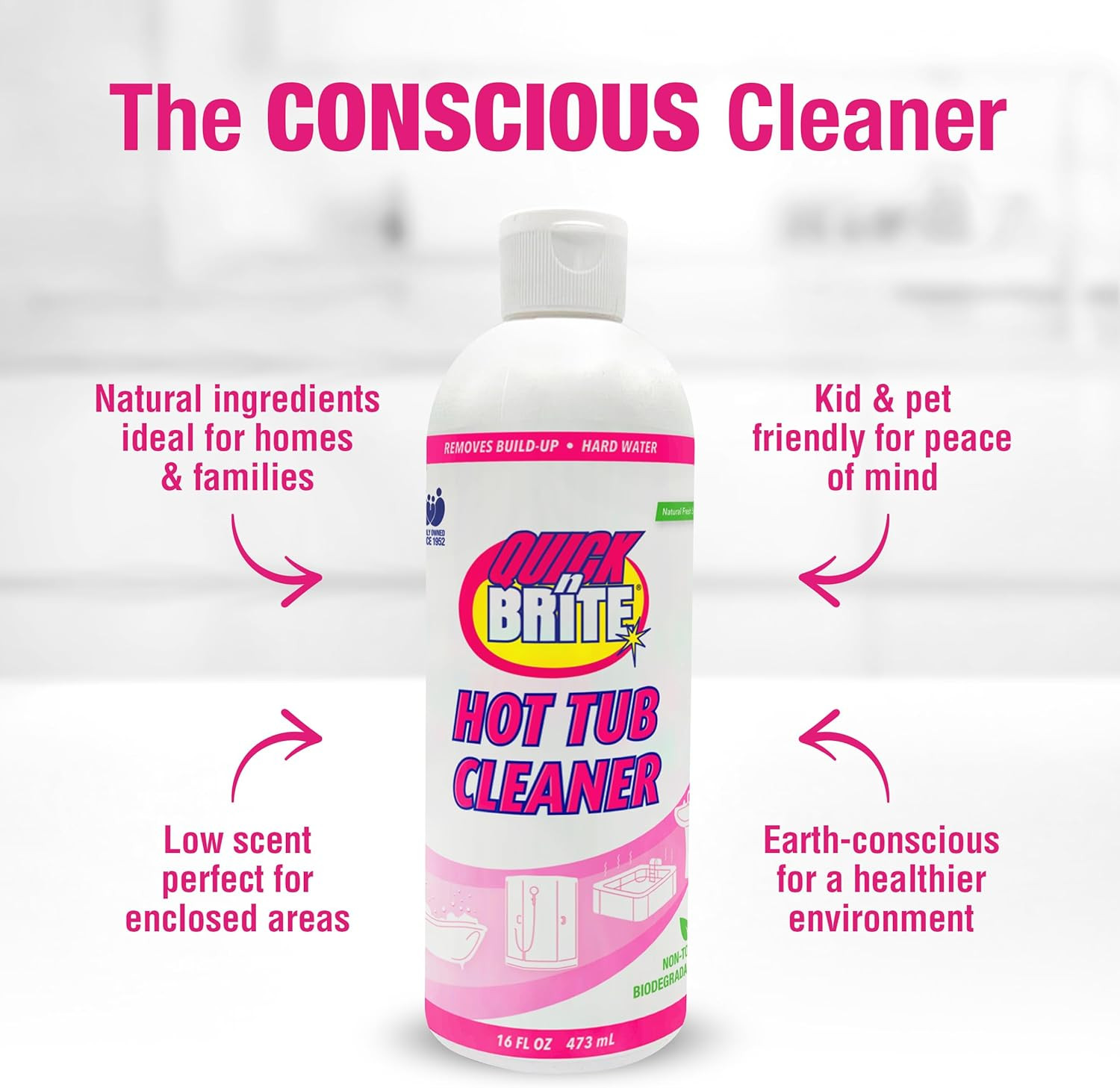 Quick N Brite Heavy Duty Hot Tub Cleaner Kit – Non-Abrasive Cleaning Gel with Sp