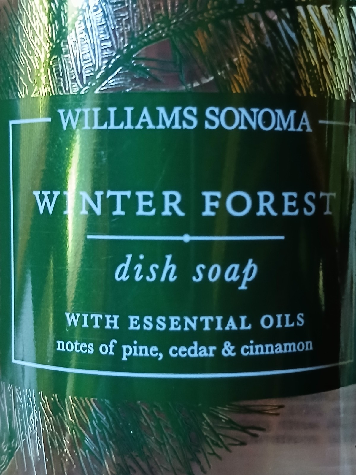 RARE Williams Sonoma WINTER FOREST Dish Soap 8 oz NEW! Essential Oils