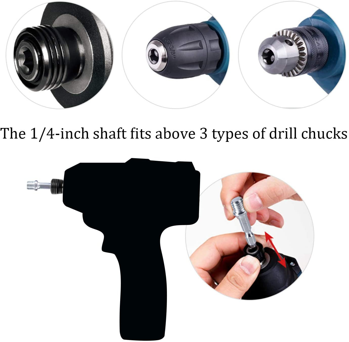 4 Inch Drill Powered Brush Tile Scrubber Scouring Pads Cleaning Kit | Pad Holder