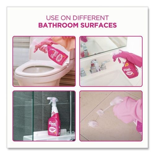 The Pink Stuff Miracle Bathroom Foam Cleaner, Fruity Scent, 25.4 oz Bottle, 4/CT