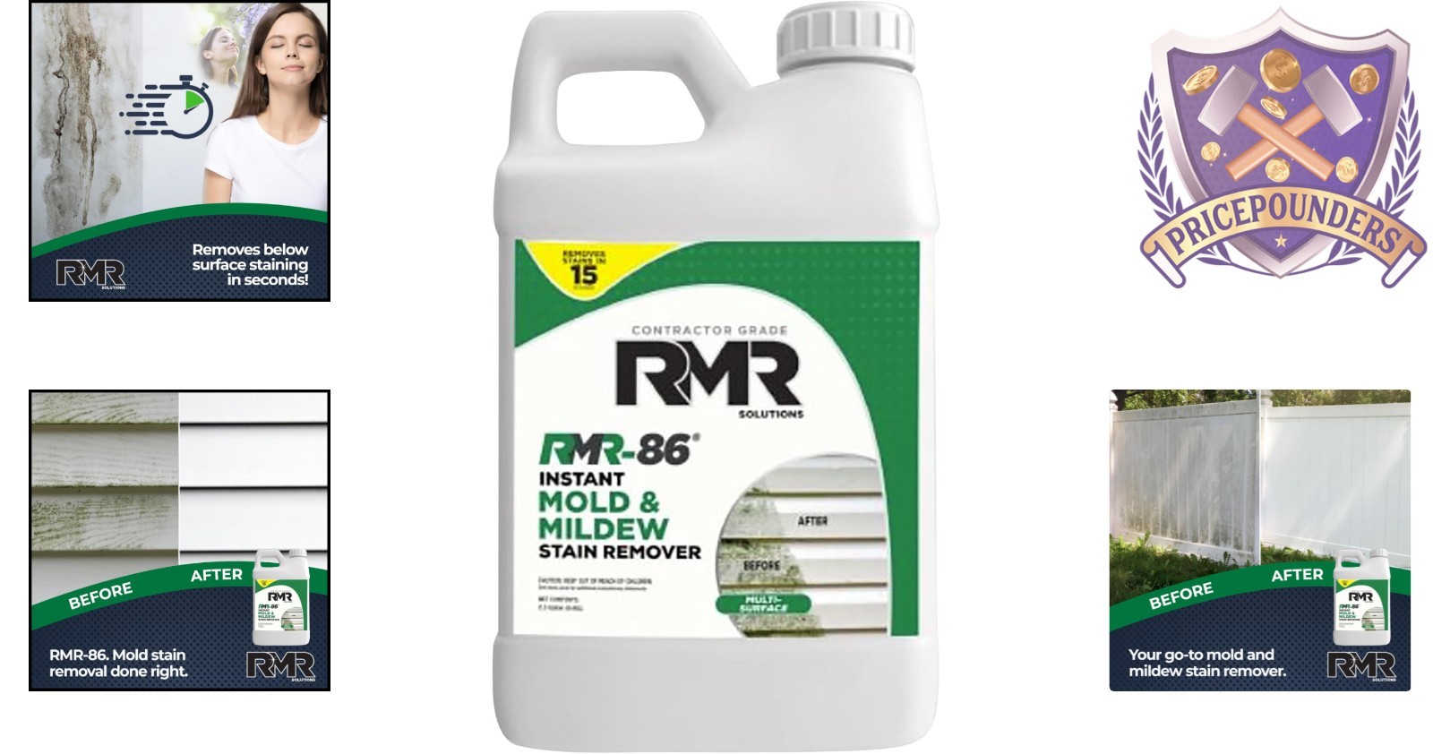 Mold and Mildew Stain Remover Spray 2.5 Gal Fast-Acting Liquid Cleaner